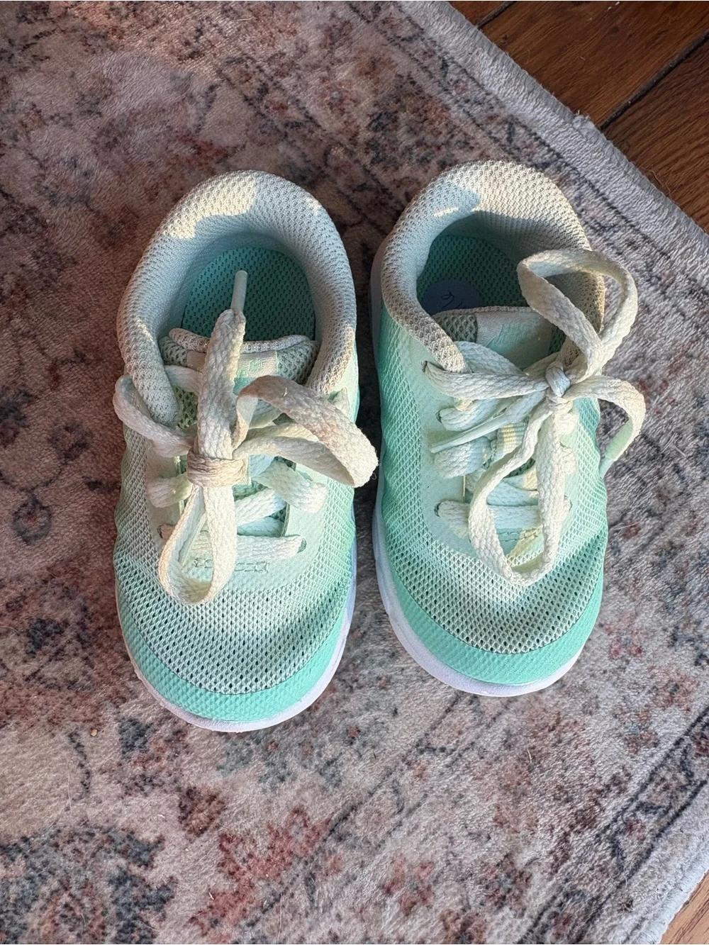 5C Toddler Nike Air Kids Mint Green Mesh Lace Up Sneakers